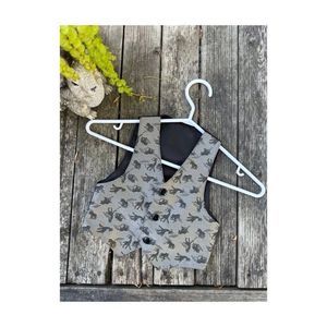 Vintage 80s 90s Safari Animal Vest Waistcoat Giraffe Zebra Hyena Sz 2T